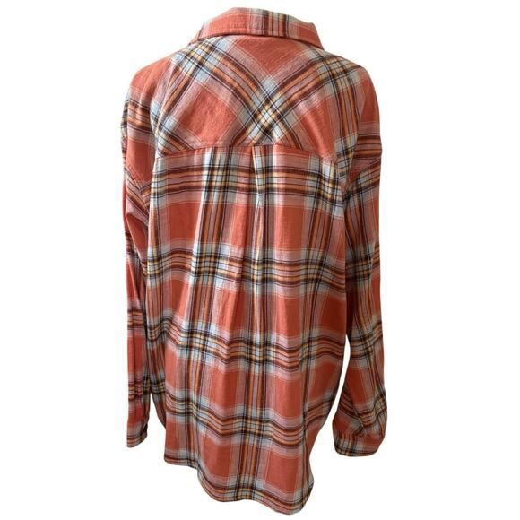 Maurice's Orange Plaid Flannel Size XL - Picture 3 of 3